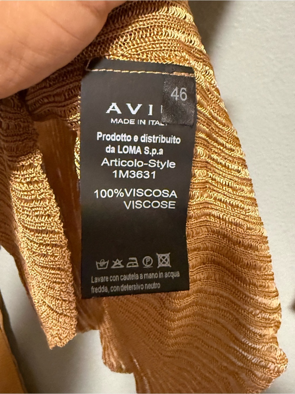Aviu open sleeve  Knit Top in Camel with Tie Details size 46 - Picture 5 of 5